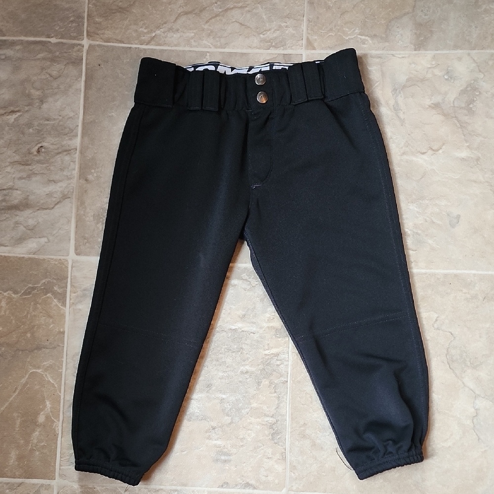Kids Girl Black Softball Black Athletic Pants Small